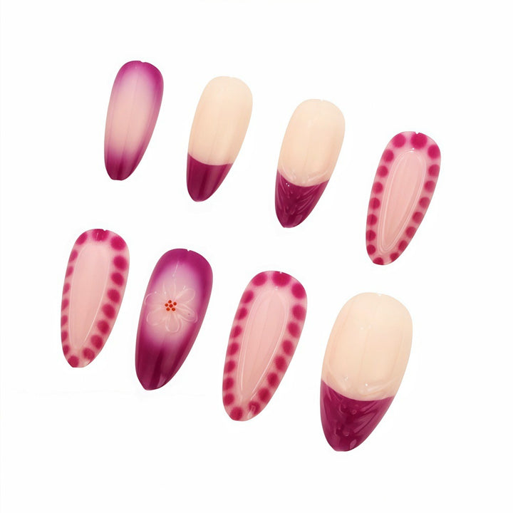 Elegant Artificial Nails with Floral Patterns Bowlift