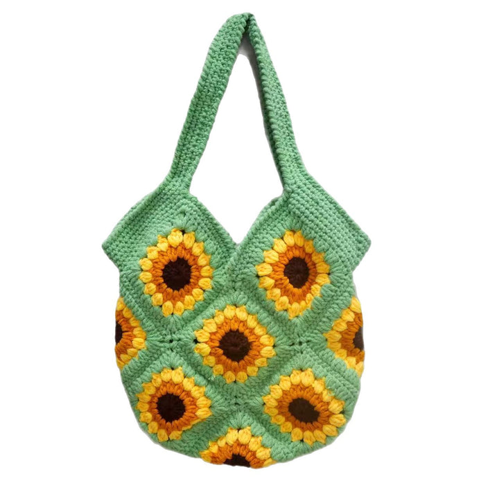 Handmade macrame shoulder bag with floral pattern Bowlift
