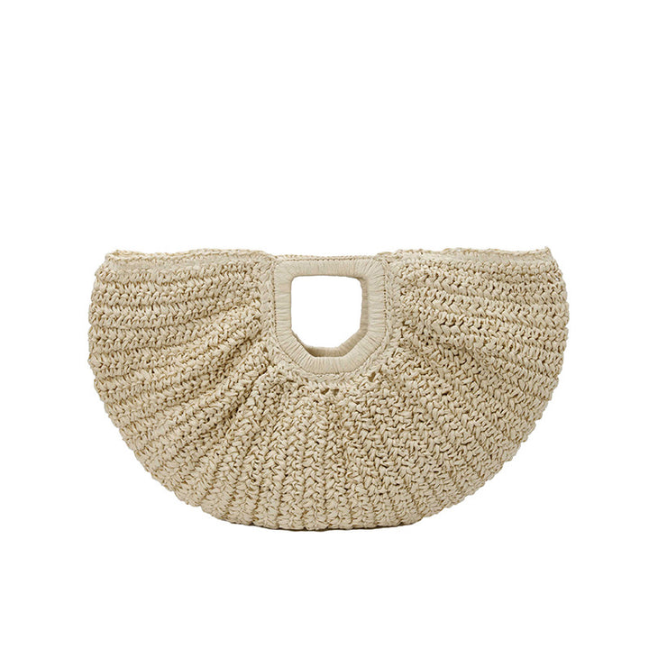 Handcrafted straw bag with elegant pleats Bowlift