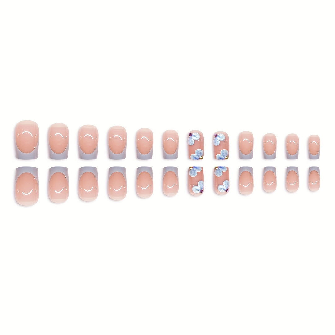 Artistic Floral Acrylic Press-On Nails Bowlift