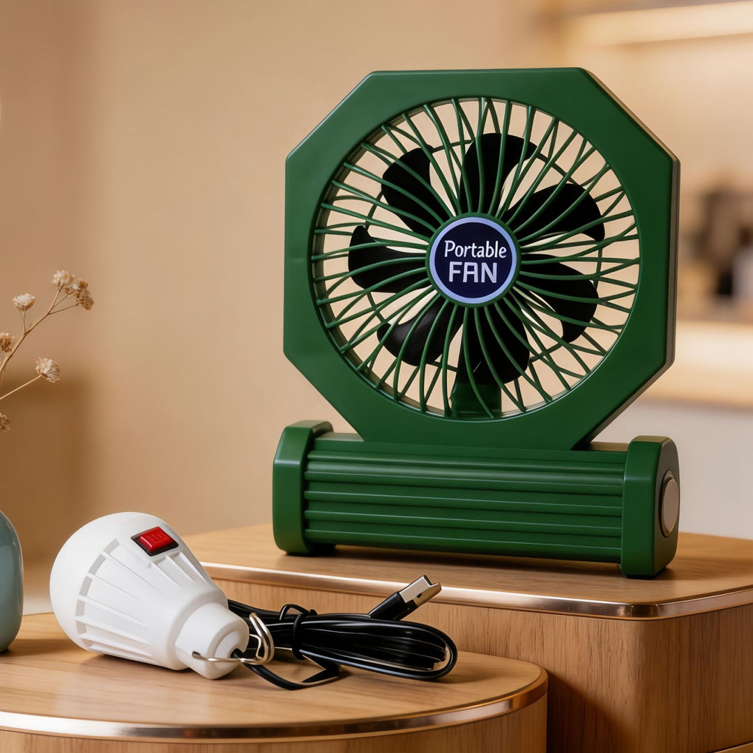 Ladies portable table fan with flexible tilt mechanism and USB connection Bowlift