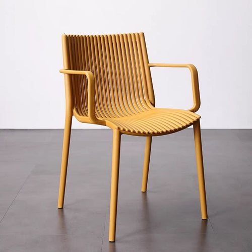 Contemporary Slatted Dining Chair Bowlift
