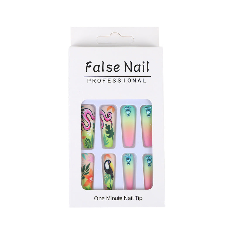 Artificial nail tips in tropical design Bowlift