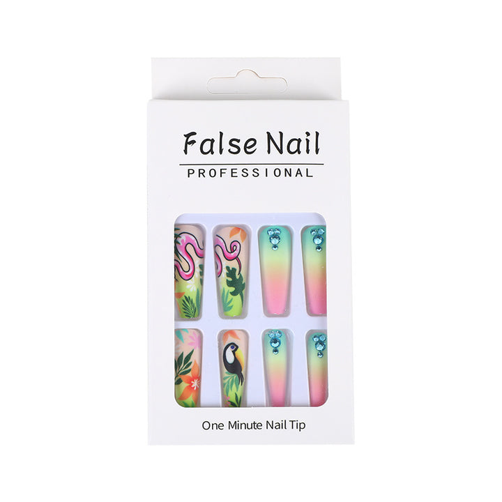 Artificial nail tips in tropical design Bowlift