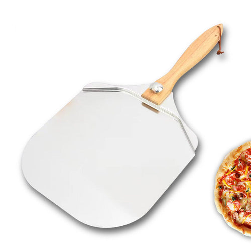 extra-large thin professional aluminum pizza peel with ergonomic wooden handle Bowlift