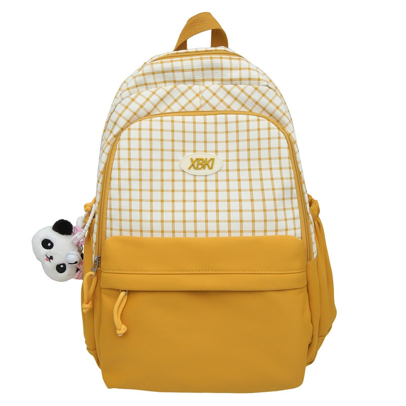 Chic Plaid Design School Backpack Bowlift