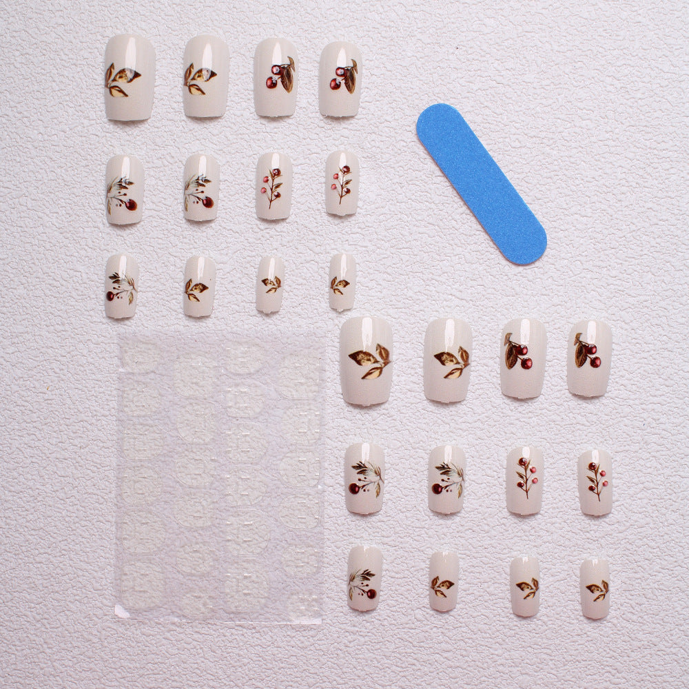 Elegant Holiday-Themed Press-On Nails Bowlift