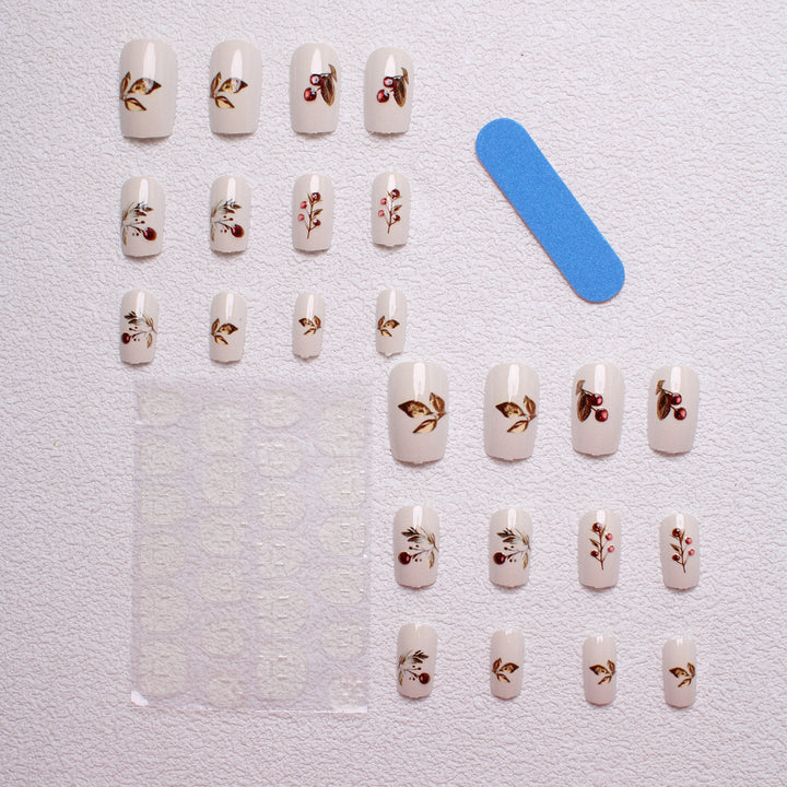 Elegant Holiday-Themed Press-On Nails Bowlift