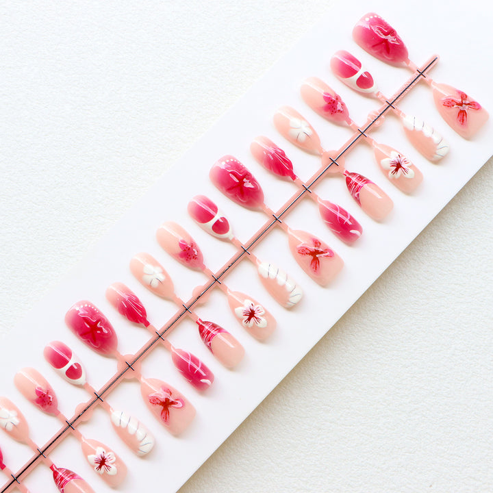 Premium Floral Press-On Nail Art Collection Bowlift
