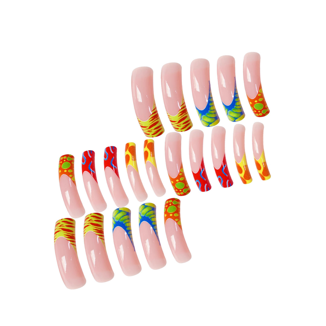 Vibrant Artistic Acrylic Nail Extensions Bowlift