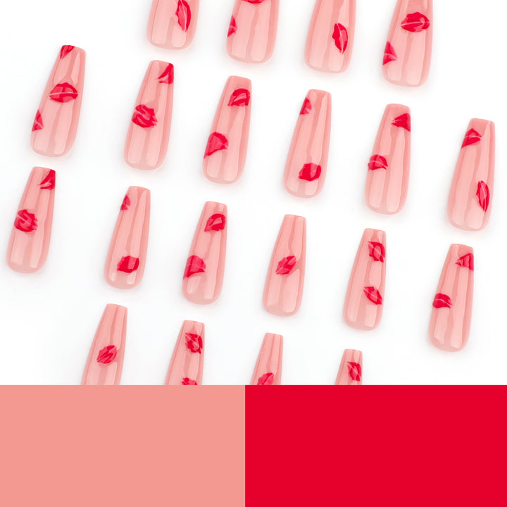 Artful Nail Extensions with Lip Design Bowlift
