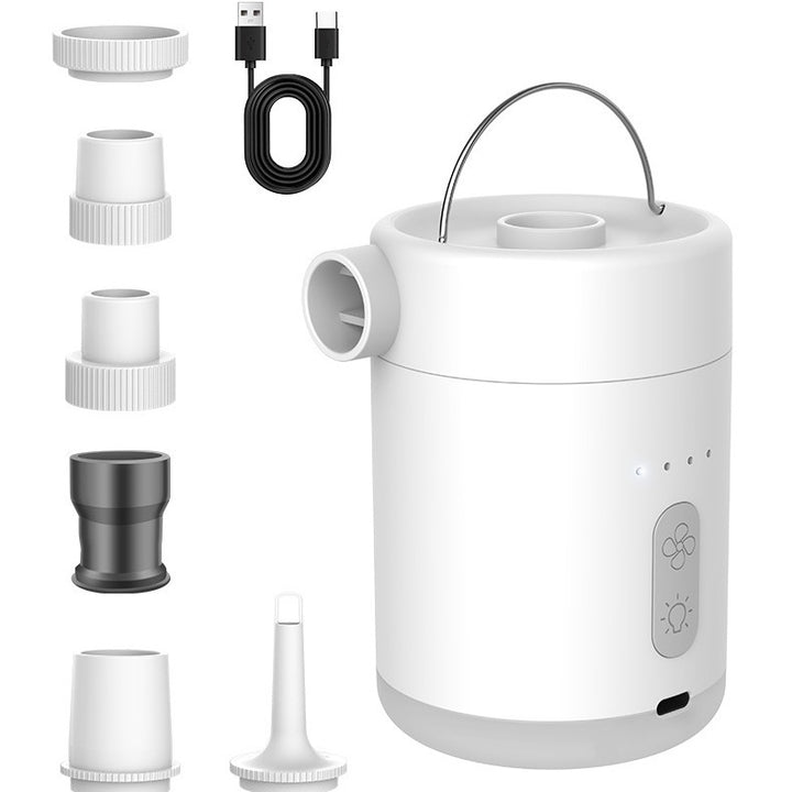 Portable Cordless Rechargeable Electric Air Pump With Multi-Nozzle Adapters Bowlift