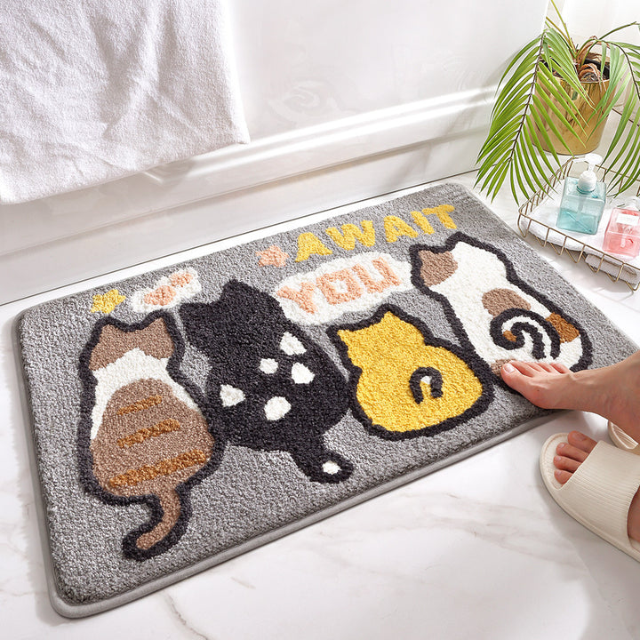 Plush Bunny-Themed Bath Mat Bowlift