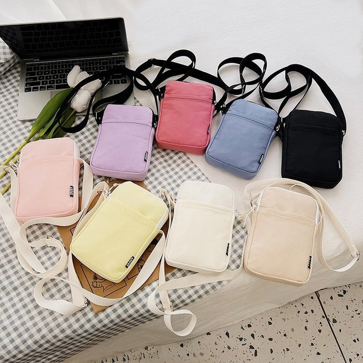 Corduroy Crossbody Phone Pouch Bag with Adjustable Strap Bowlift