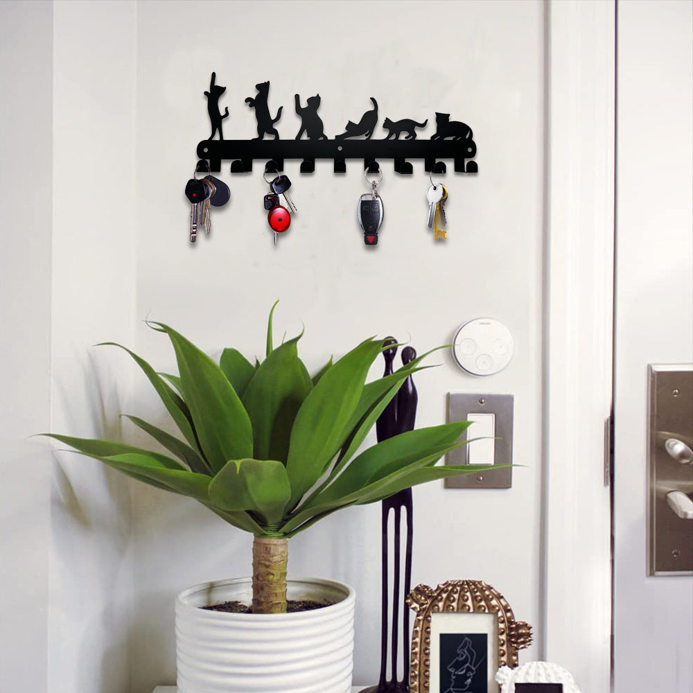 Creative Cat-Themed Wall Hook Rack
