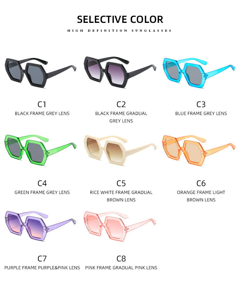 Ladies hexagonal sunglasses with comfortable frame Bowlift