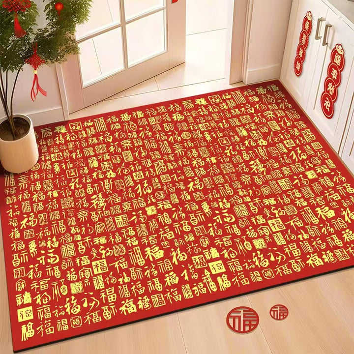 Charming Good Luck Themed Welcome Mat