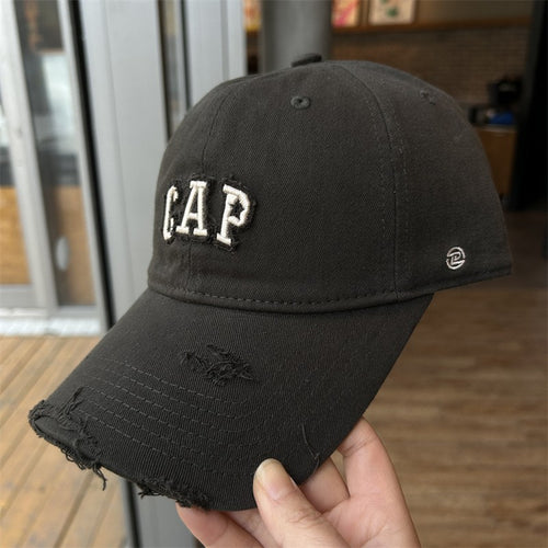 Distressed Cotton Adjustable Baseball Cap
