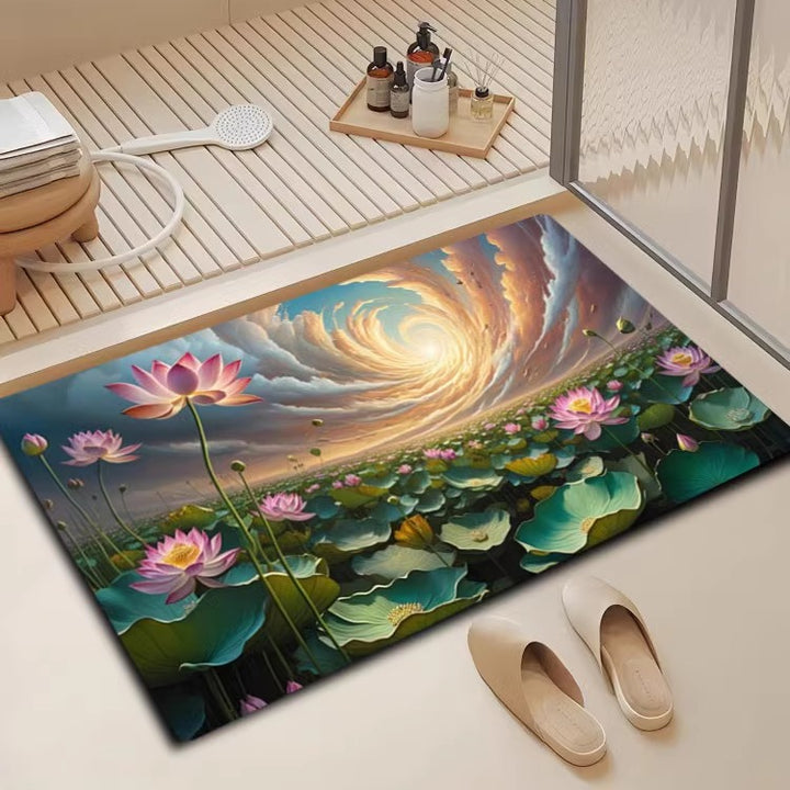 Floral Design Bath Mat Bowlift
