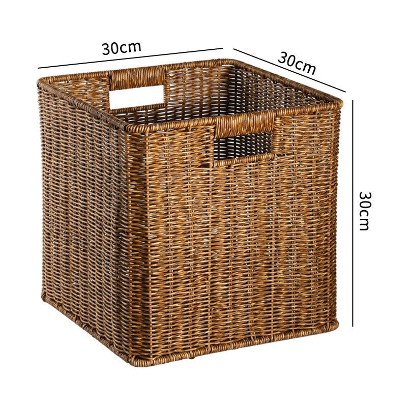 Handwoven Rustic Storage Cube Bowlift