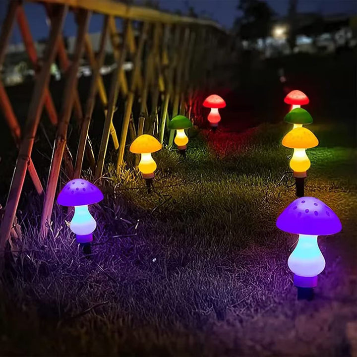 Whimsical Mushroom LED Stake String Lights For Garden Pathway With Weatherproof Design Bowlift