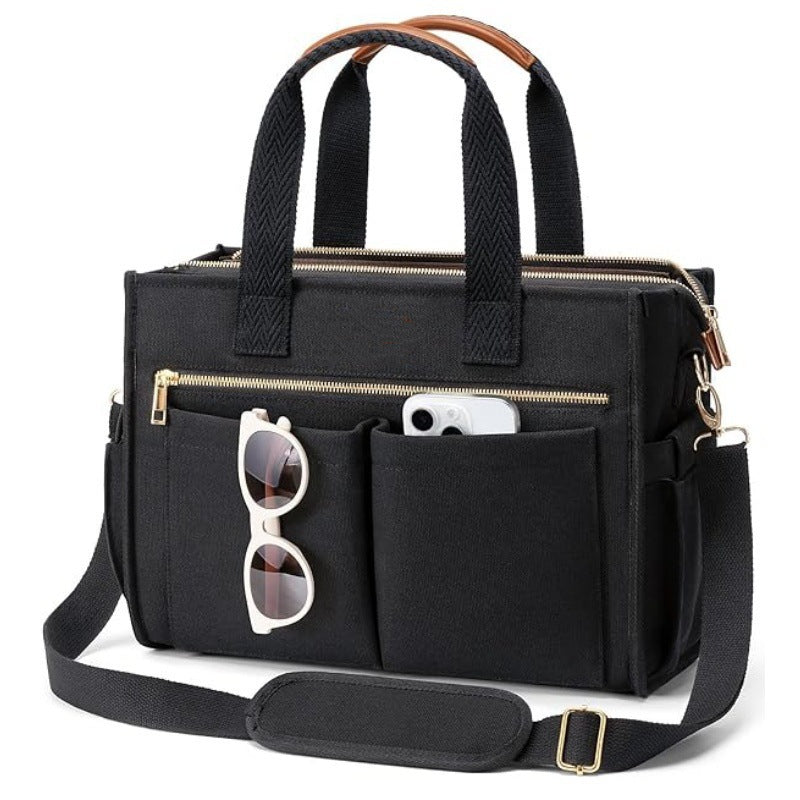 Elegant Handbag with Multiple Compartment System Bowlift