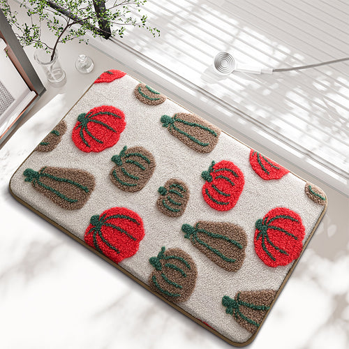 Fun Pumpkin-Themed Bath Mat