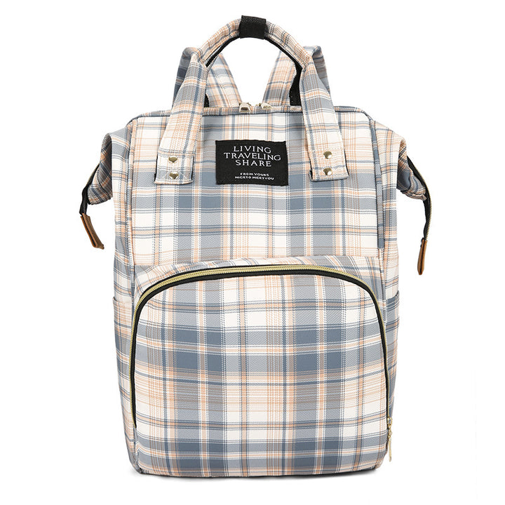 Checkered Pattern Travel Backpack Bowlift