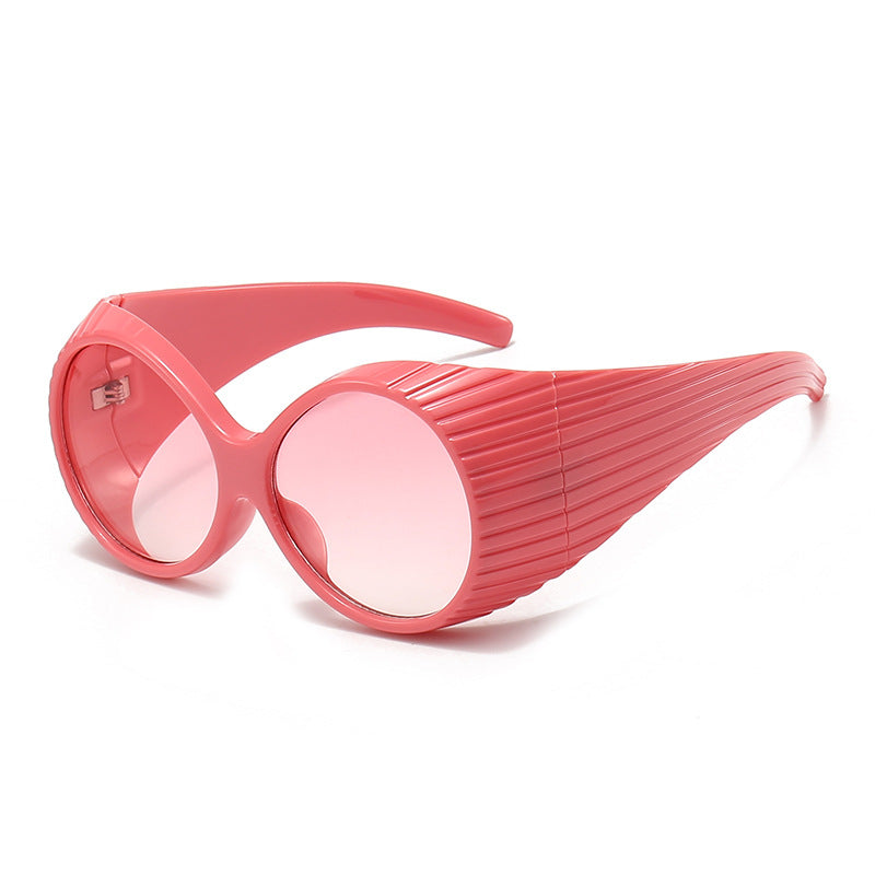 Women Oversized Cat-Eye Sunglasses with Stylish, Textured Frame Bowlift