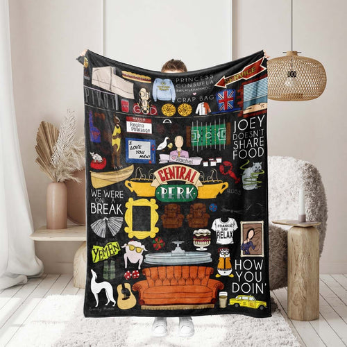 Cozy Character-Themed Fleece Throw Blanket