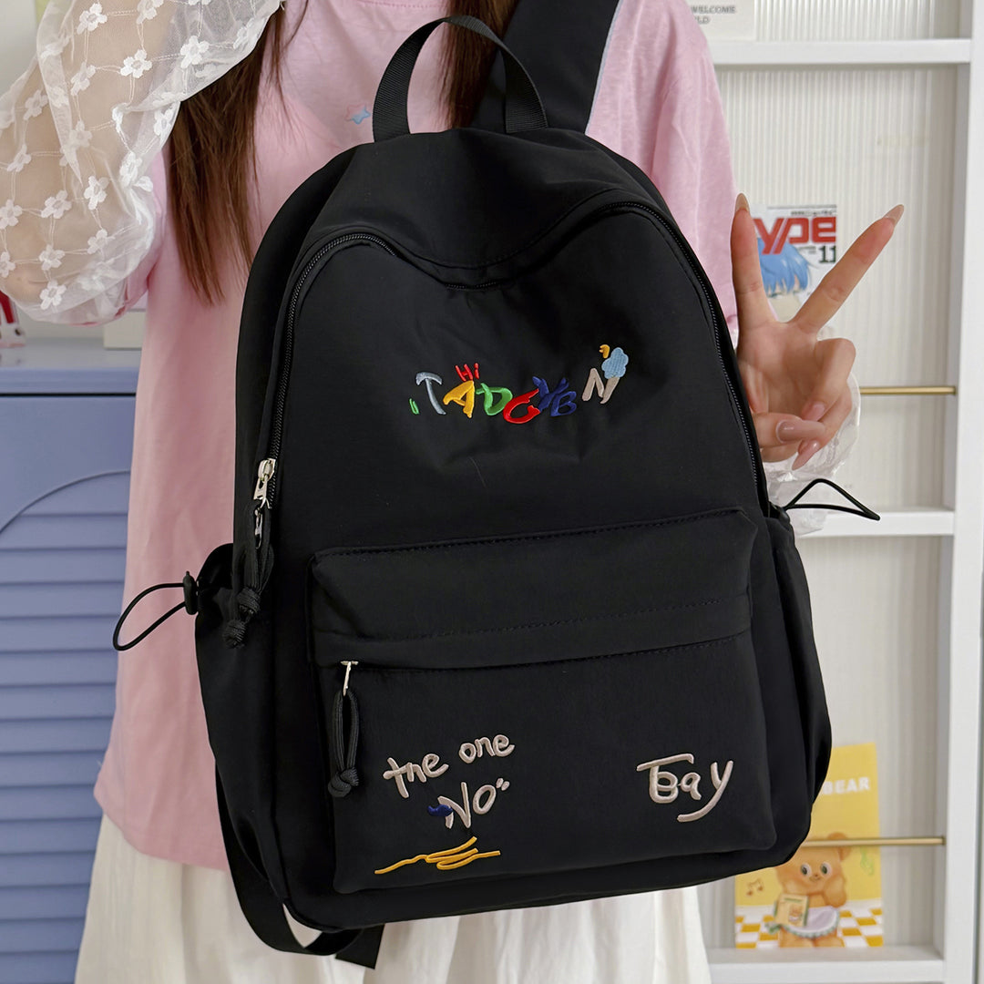 Stylish Embroidered Backpack Bowlift