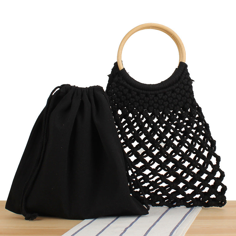 Fashionable macrame handbag with inner pocket Bowlift