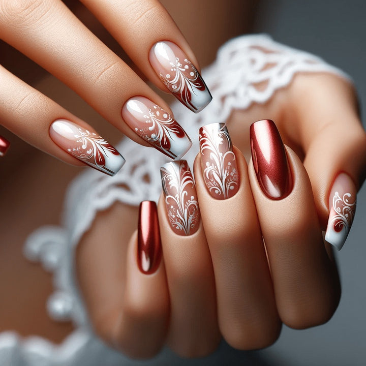 Artificial nails in elegant vintage design Bowlift