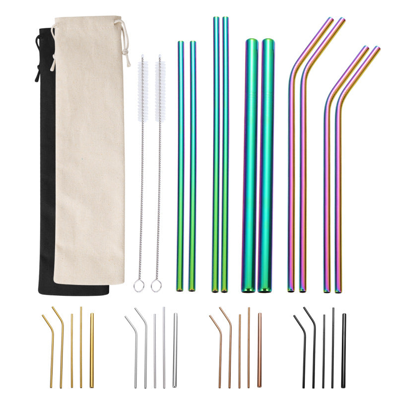 Stainless Steel Straw Set with Cleaning Brushes Bowlift