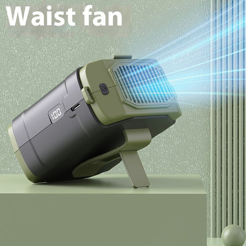 Unisex nan compact rechargeable waist fan with digital battery indicator and adjustable tilt foot Bowlift