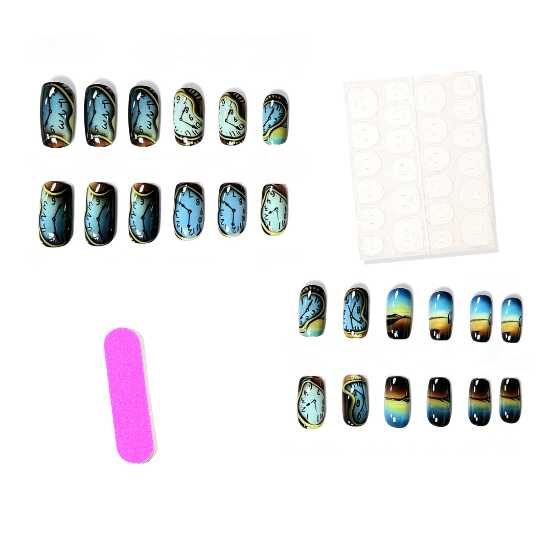 Artistic Time-Themed Nail Art Bowlift