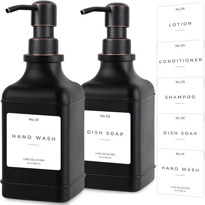Refillable Luxury Pump Dispenser Set for Hand Wash and Dish Soap Bowlift