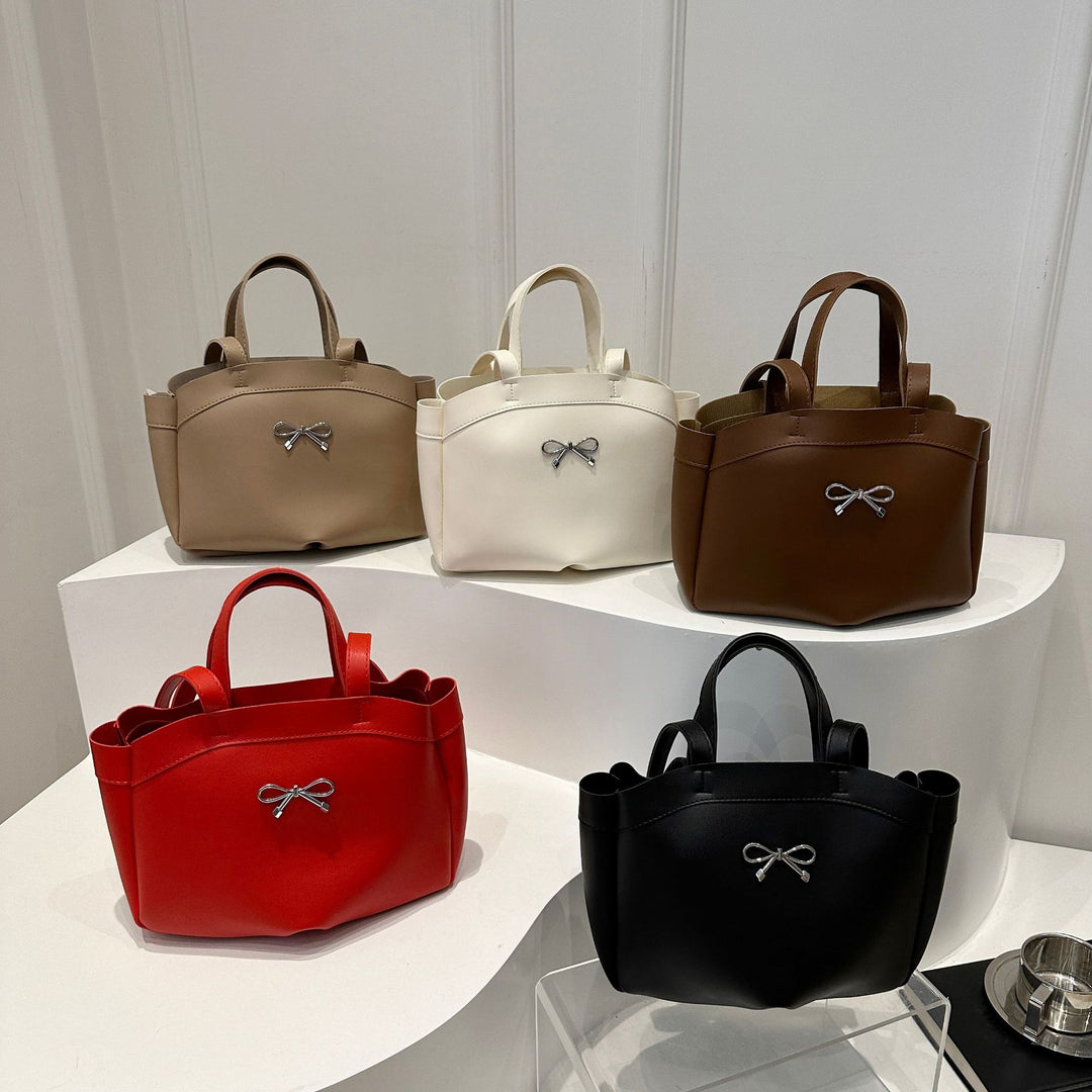 Elegant Bow Accent Handheld Tote Bag Bowlift