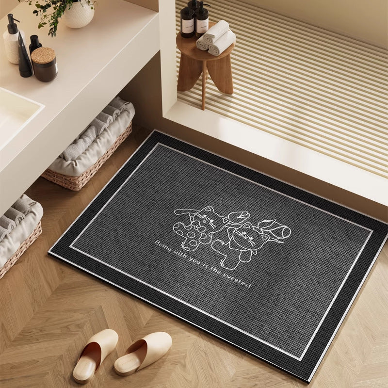 Playful Cartoon Character Bath Mat