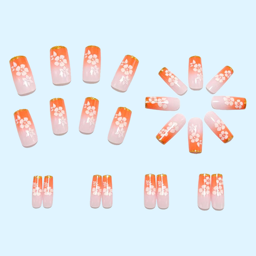 High-quality artificial nails with floral accents Bowlift