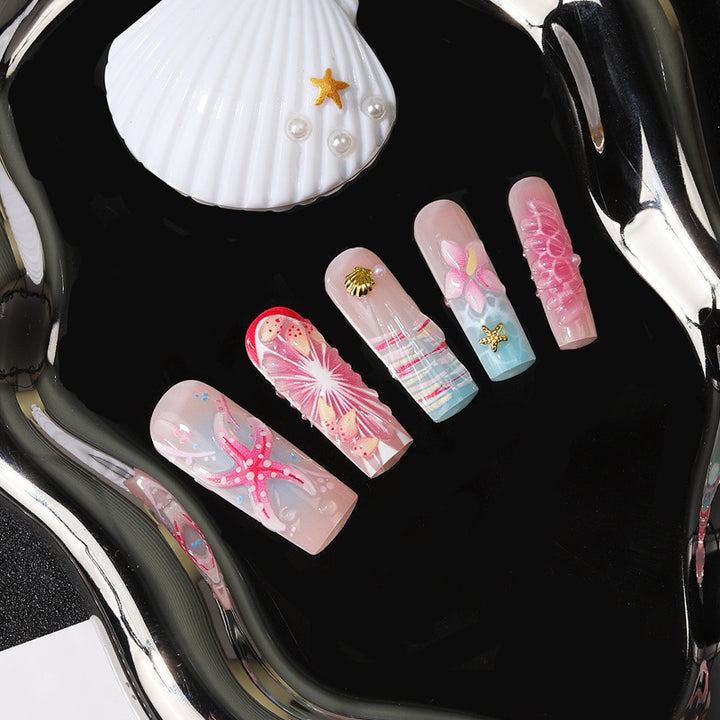 Tropical Ocean-Inspired Press-On Nail Set Bowlift