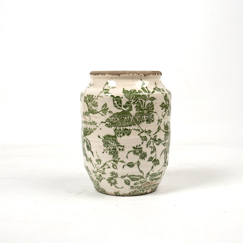 Floral ceramic flower pot with artistic pattern Bowlift