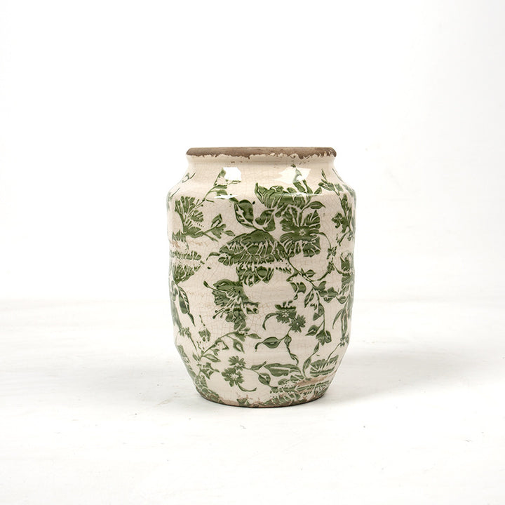 Floral ceramic flower pot with artistic pattern Bowlift