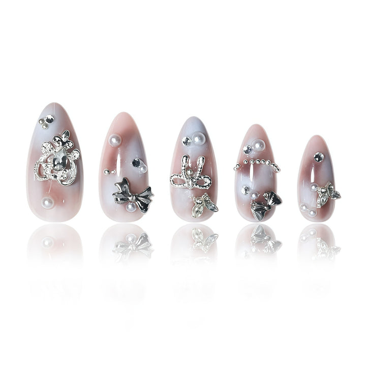 Decorative Stiletto Press-On Nail Set Bowlift