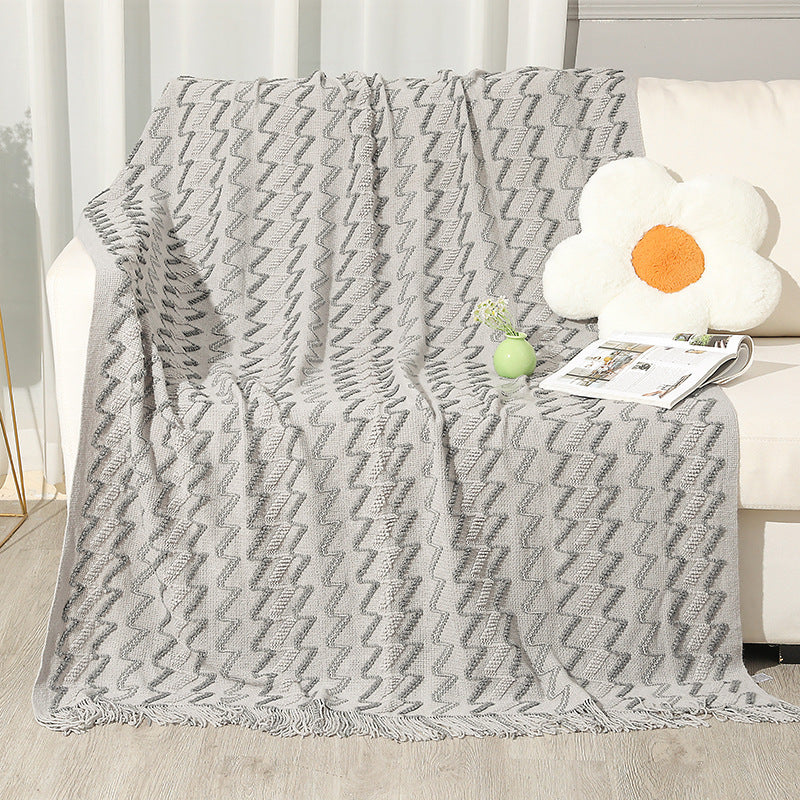 Women's Decorative Zigzag Knit Blanket Bowlift