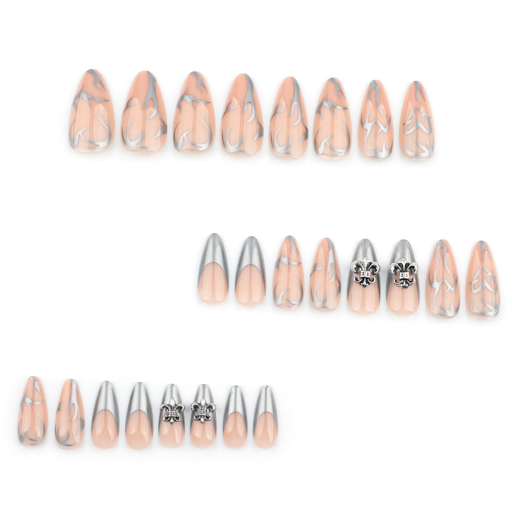 Artful stiletto nails with elegant accents Bowlift