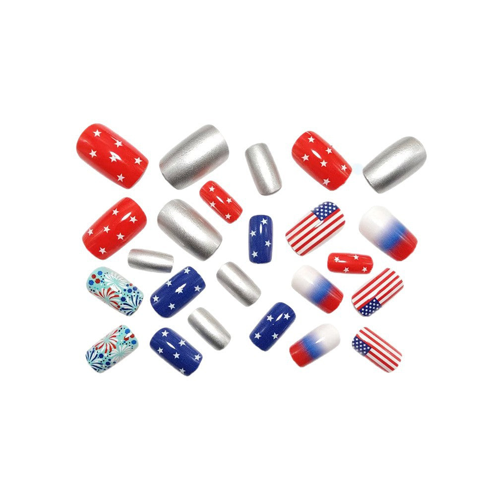 Artificial Nail Set with Patriotic Motifs Bowlift