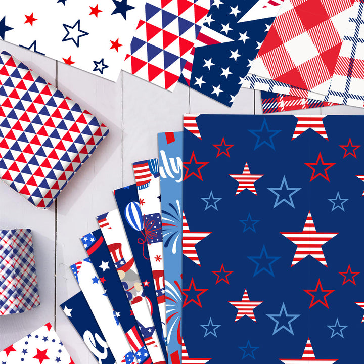 Unisex patterned party napkins made of paper with star and stripe designs Bowlift