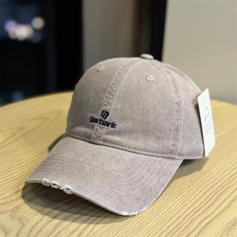 Men's Distressed Cotton Twill Baseball Cap Bowlift