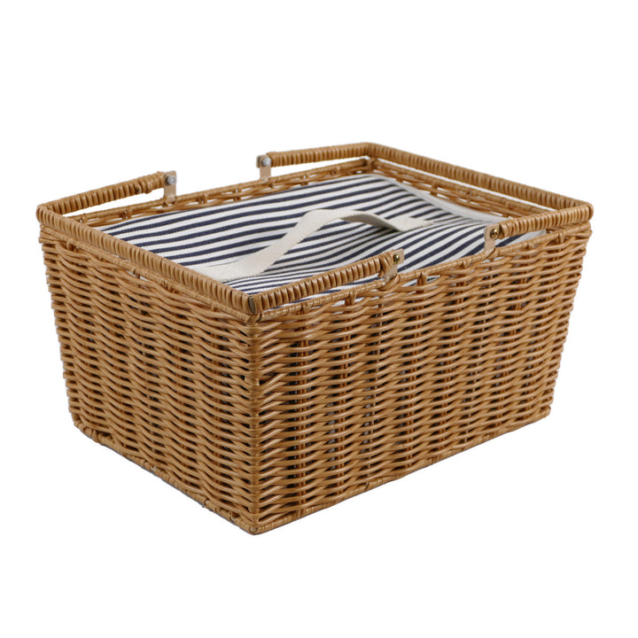Women's storage basket with removable fabric insert and sturdy carrying handles Bowlift